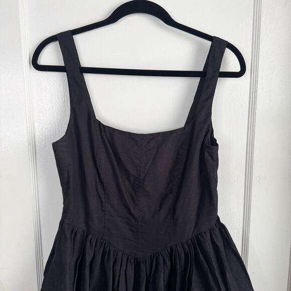 Hello Molly Volume Please Mini Dress Linen Blend Black Bubble Skirt Size 8 Eight - Picture 4 of 15